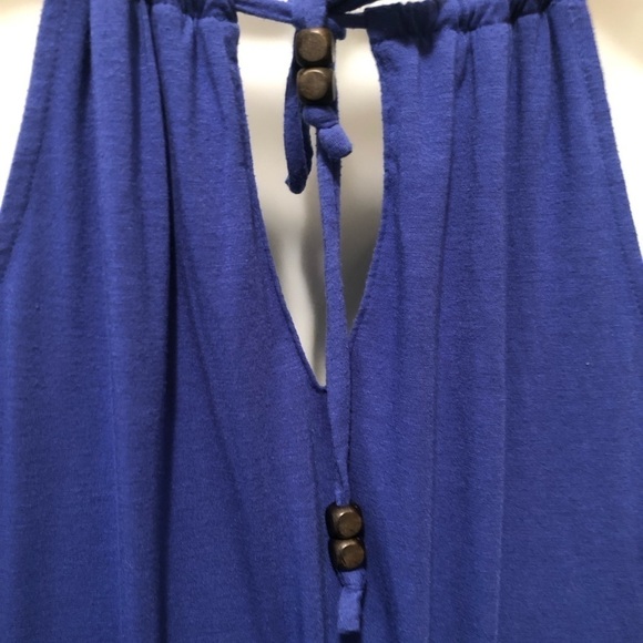 Athleta High~Low Halter Sundress Sz. S Purple Lined Removable Pads Tied Waist - Picture 7 of 8